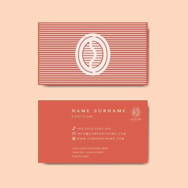 coffee shop business card template vector
