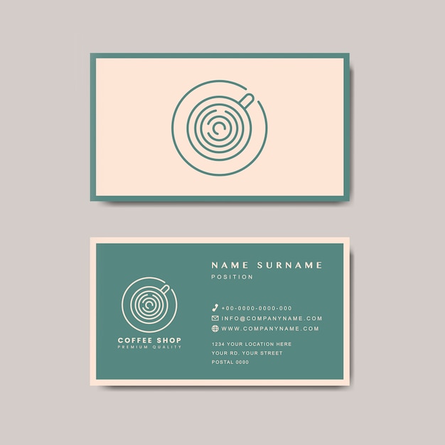 Free vector coffee shop business card template vector