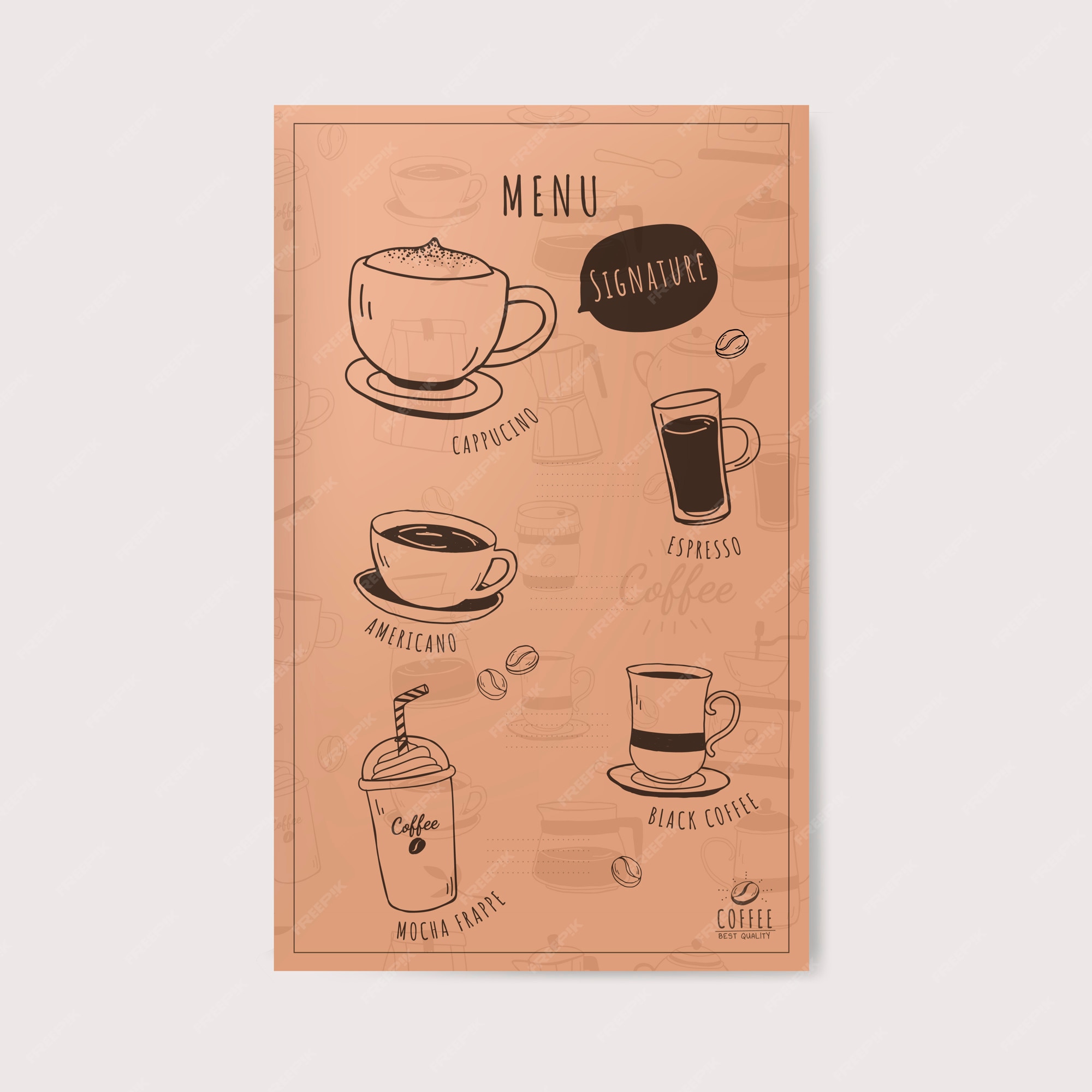 Free Vector | Coffee shop and cafe menu vector