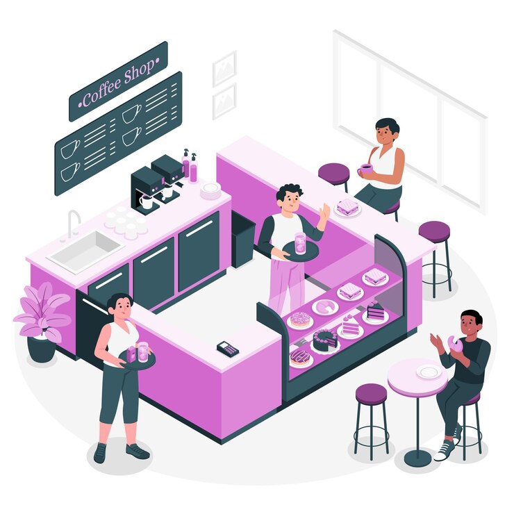 Free Vector coffee shop concept illustration