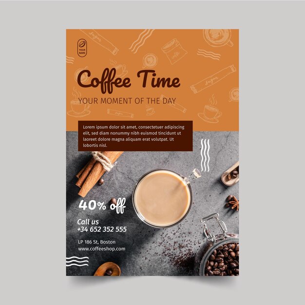 Coffee shop flyer vertical