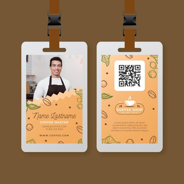 Free vector coffee shop id card template