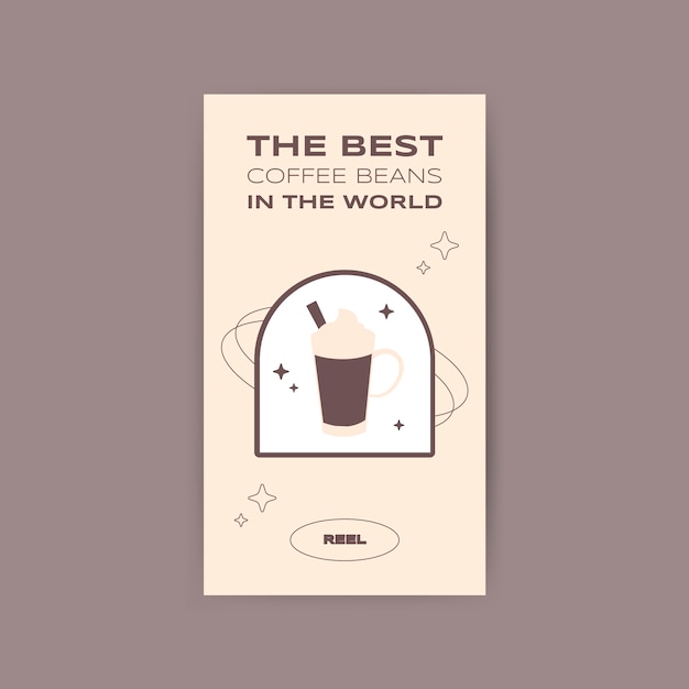 Free vector coffee shop instagram reel cover template