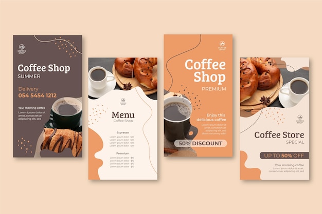 コーヒーショップのインスタグラムストーリー
