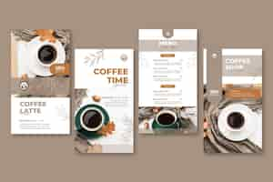 Free vector coffee shop instagram stories