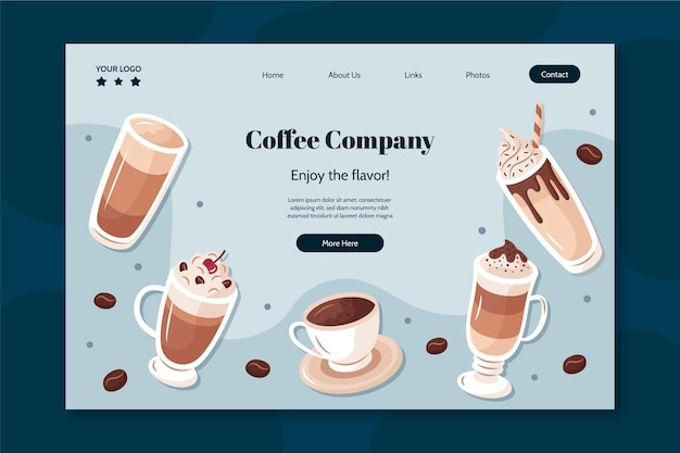 Coffee shop landing page template