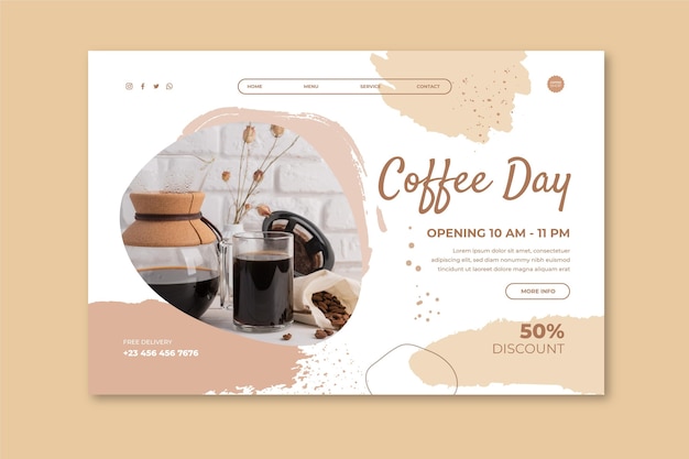 Coffee shop landing page template