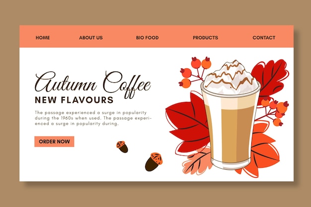 Coffee shop landing page