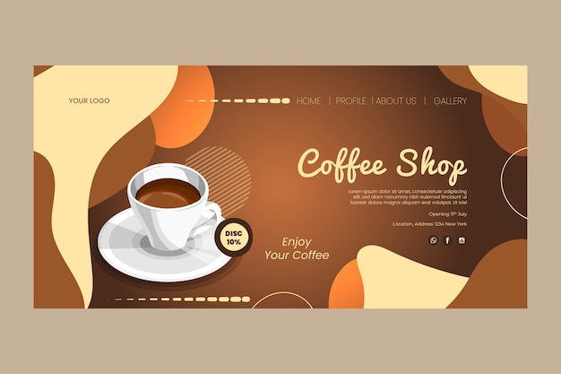 Coffee shop landing page