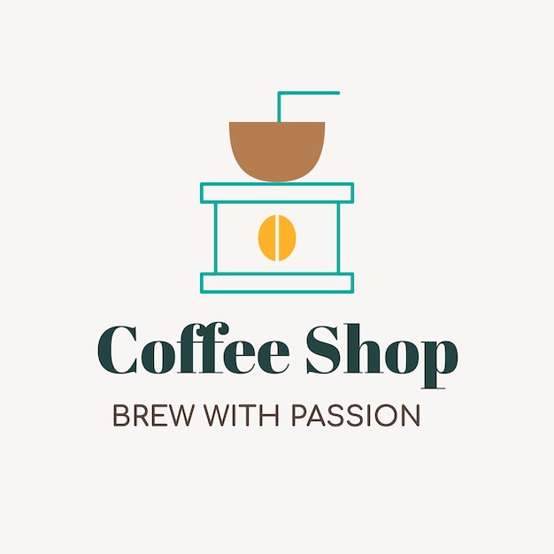 Логотип кафе, пищевой бизнес шаблон для брендинга дизайна вектора, варить со страстью текст