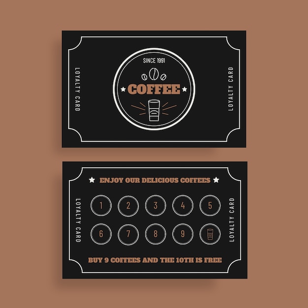 Coffee shop loyalty card template design