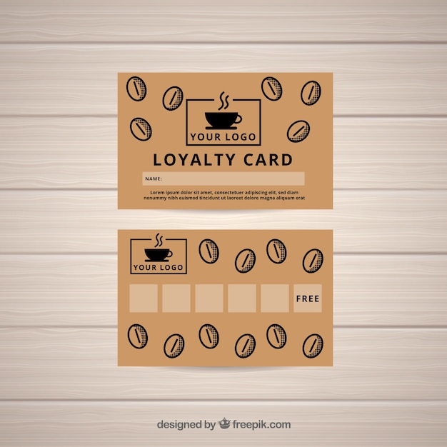 Coffee shop loyalty card template