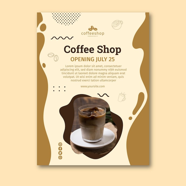 Free vector coffee shop poster template