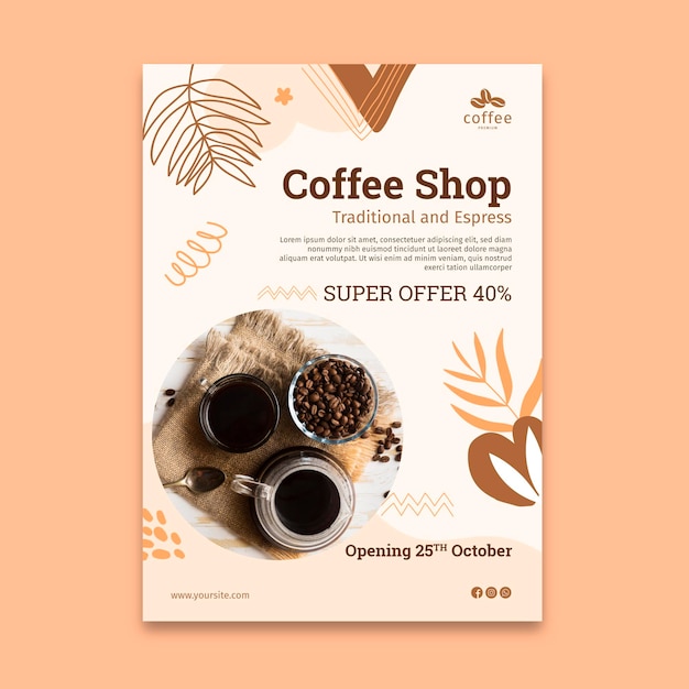 Coffee shop poster template