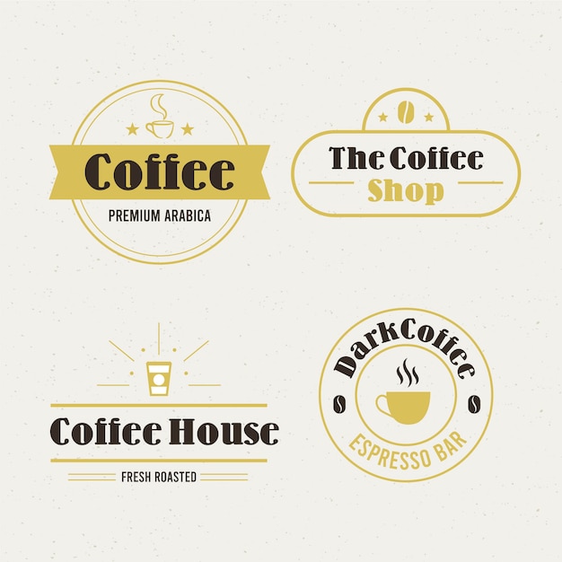 Coffee shop retro logo collection