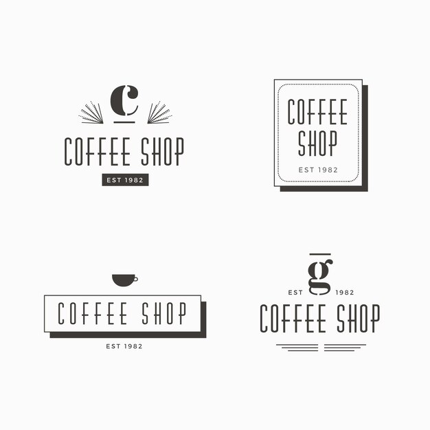 Coffee shop retro logo template collection