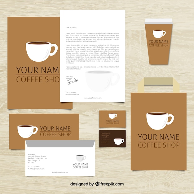 Coffee shop stationery design