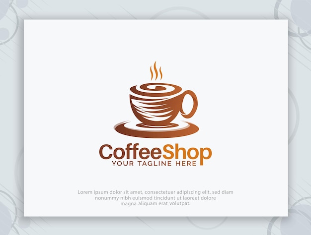 Кофейня векторный дизайн логотипа