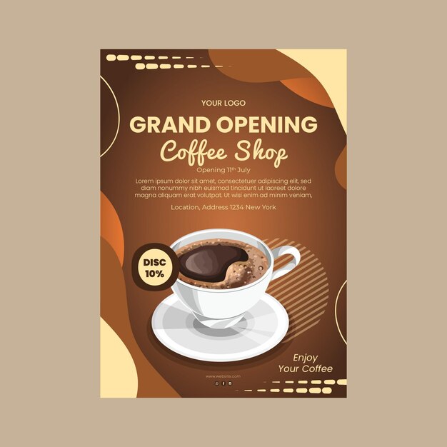 Coffee shop vertical flyer template