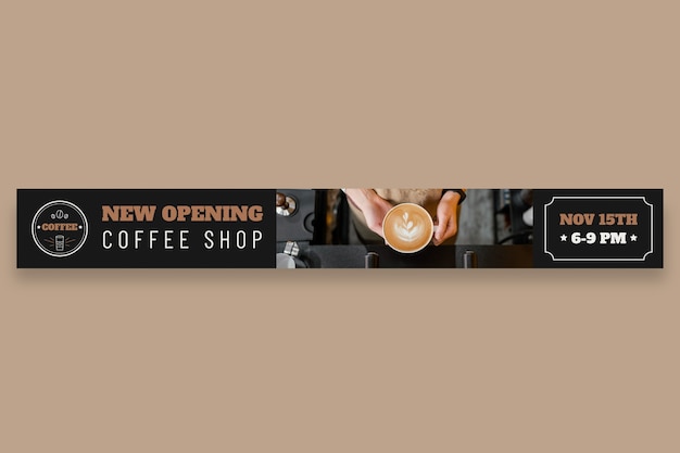 Free vector coffee shop wide skyscraper banner template