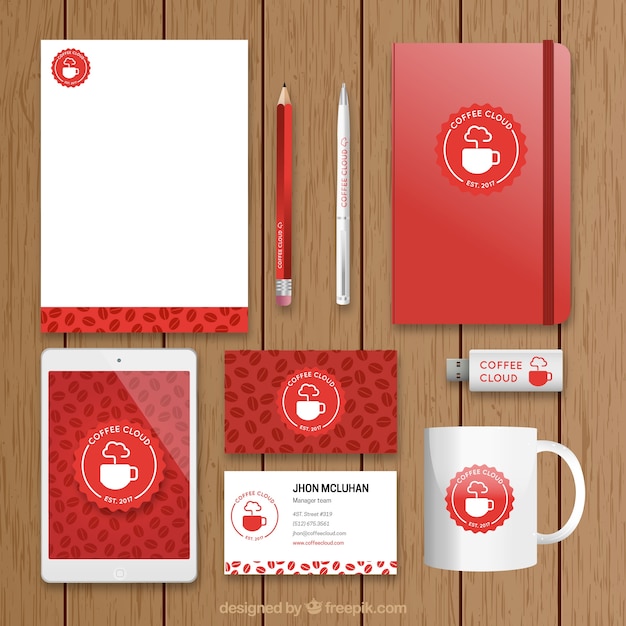 Coffee stationery set