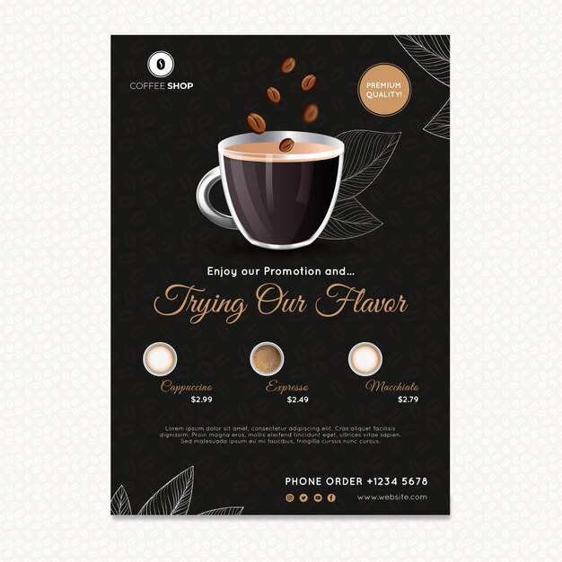 Coffee store poster template