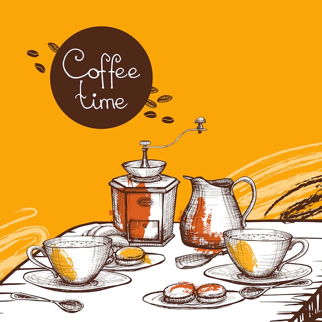 Coffee time background poster