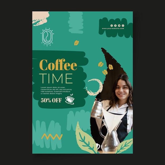 Coffee time poster print template