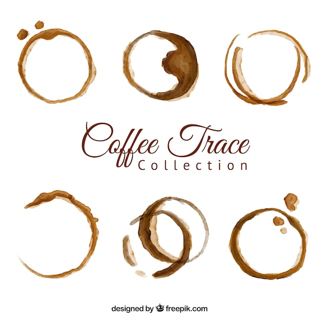 Free vector coffee trace collection