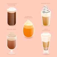 Free vector coffee types concept