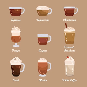 Coffee types pack