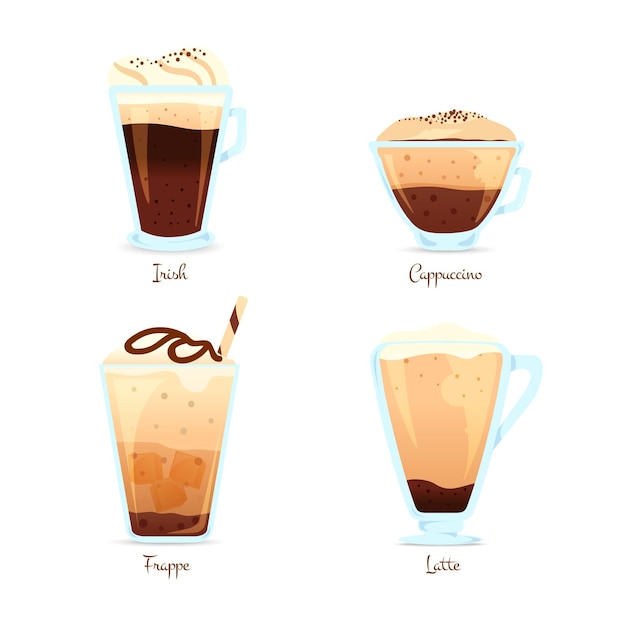 Coffee types set