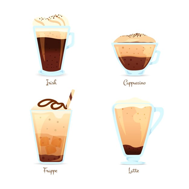 Coffee types set