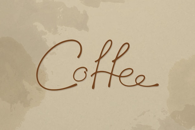 Coffee typography on a beige background vector