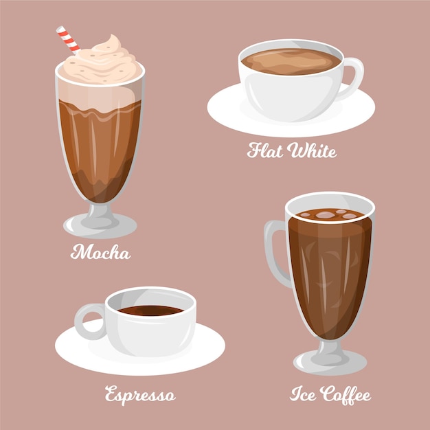 Бесплатное векторное изображение Сорта кофе
