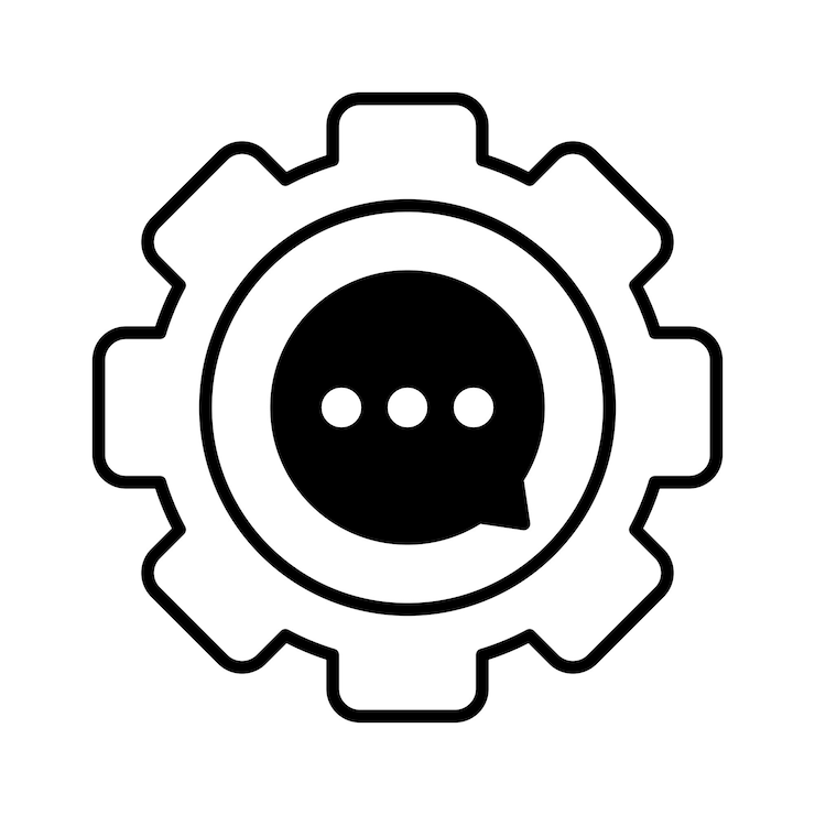 Free Vector cog gear with message bubble