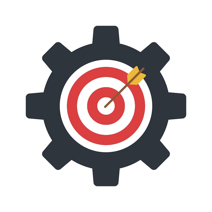 Free Vector cog wheel with goal target