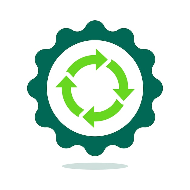 Free vector cog with recycle sign