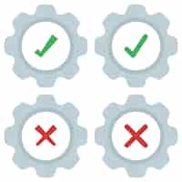 Free vector cogs checks and crosses