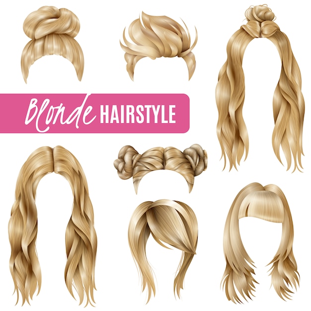 Free vector coiffures for blond women set