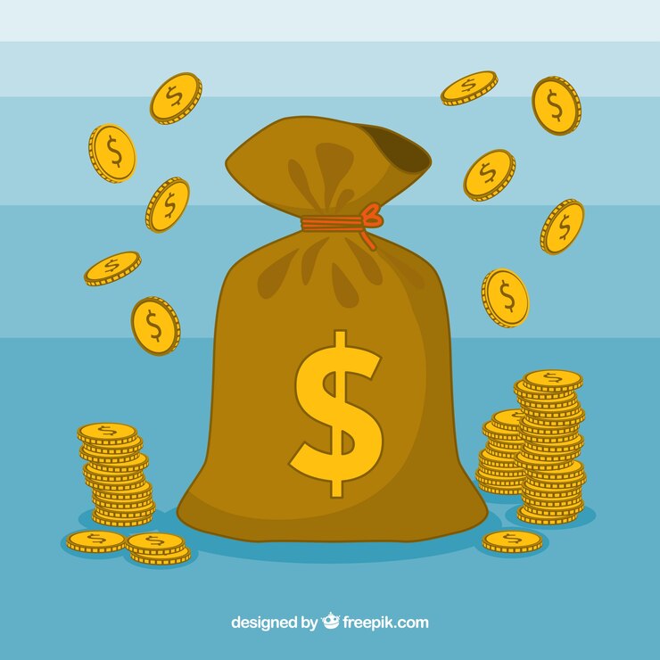 Free Vector coins bag background