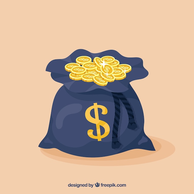 Free vector coins bag background