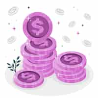 Free vector coins concept illustration