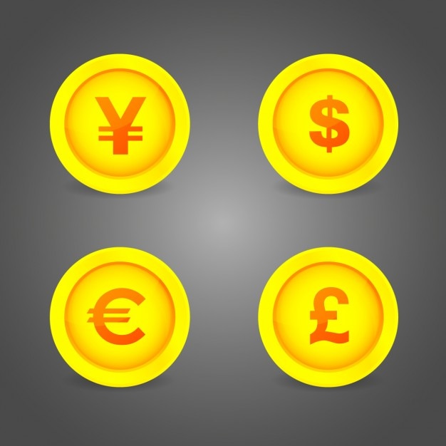 Coins symbols buttons