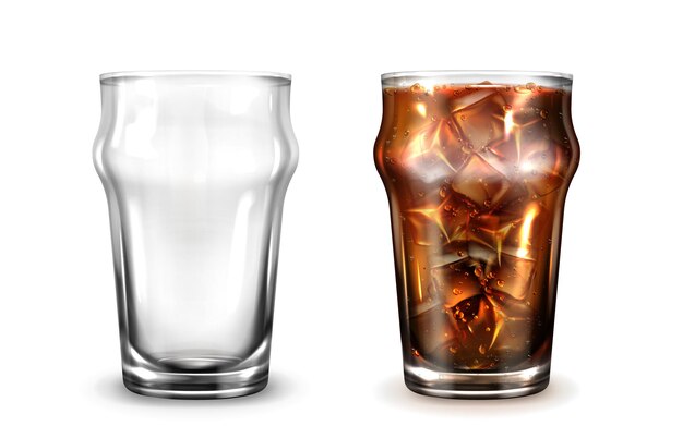 Cola ice coffee or tea in glass