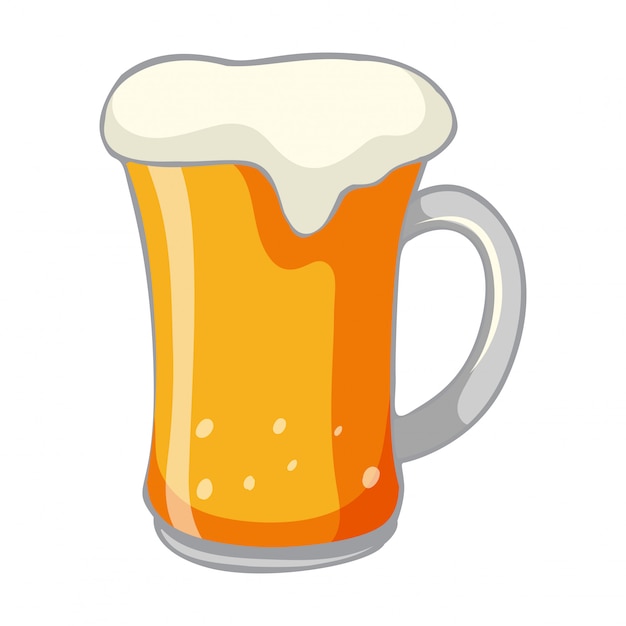 Free vector a cold beer on white background