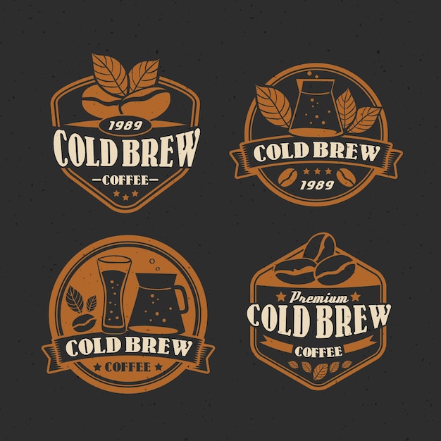 Cold brew coffee labels collection