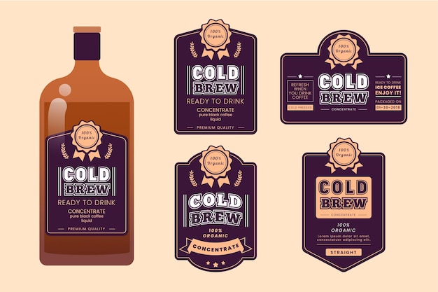 Cold brew coffee labels pack