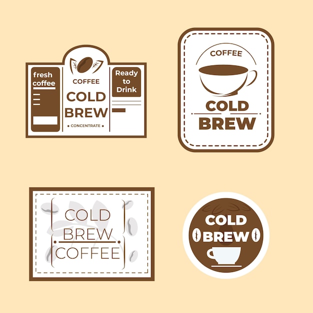 Free vector cold brew coffee labels