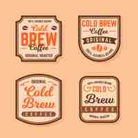 Free vector cold brew coffee labels